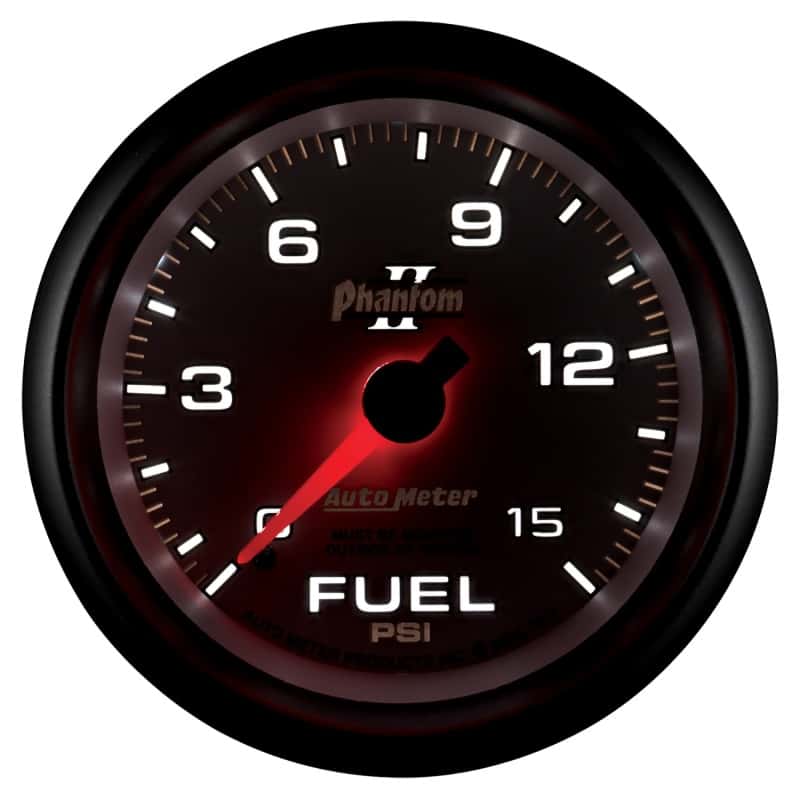 AutoMeter — Autometer Phantom II 2-5/8in 0-15PSI Mechanical Fuel Pressure Gauge
2-5/8" FUEL PRESS, 0 - view 10