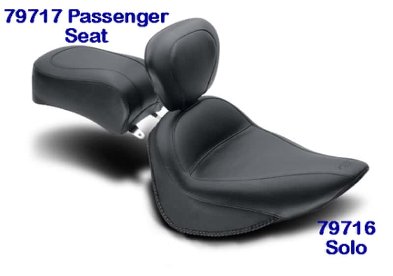Mustang Motorcycle — Mustang 84-06 Harley Standard Rear Tire Standard Touring Passenger Seat - Black - view 1