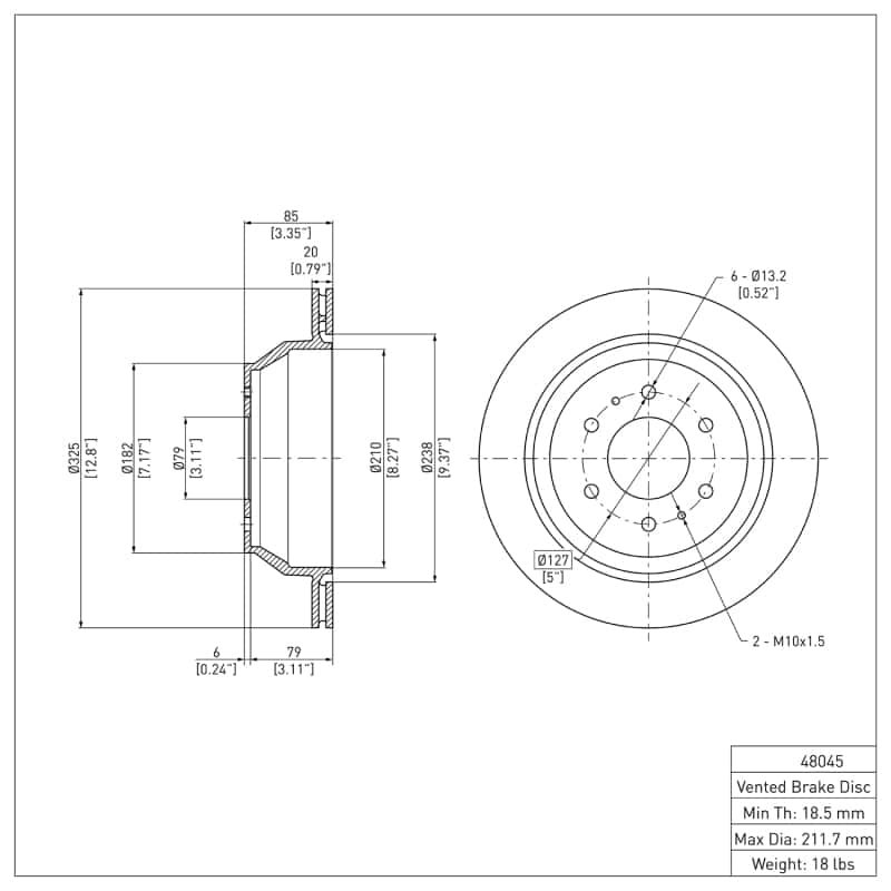 DFC — DFC 02-09 Buick Rainier Rear GeoSPEC Coated Rotor
DFC Brake Rotor - view 6