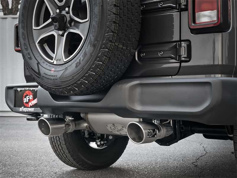 aFe — aFe Rebel Series 2.5in 409 SS Cat-Back Exhaust w/ Polished Tips 2018+ Jeep Wrangler (JL) V6 3.6L
Cat-Back Exhaust - view 6