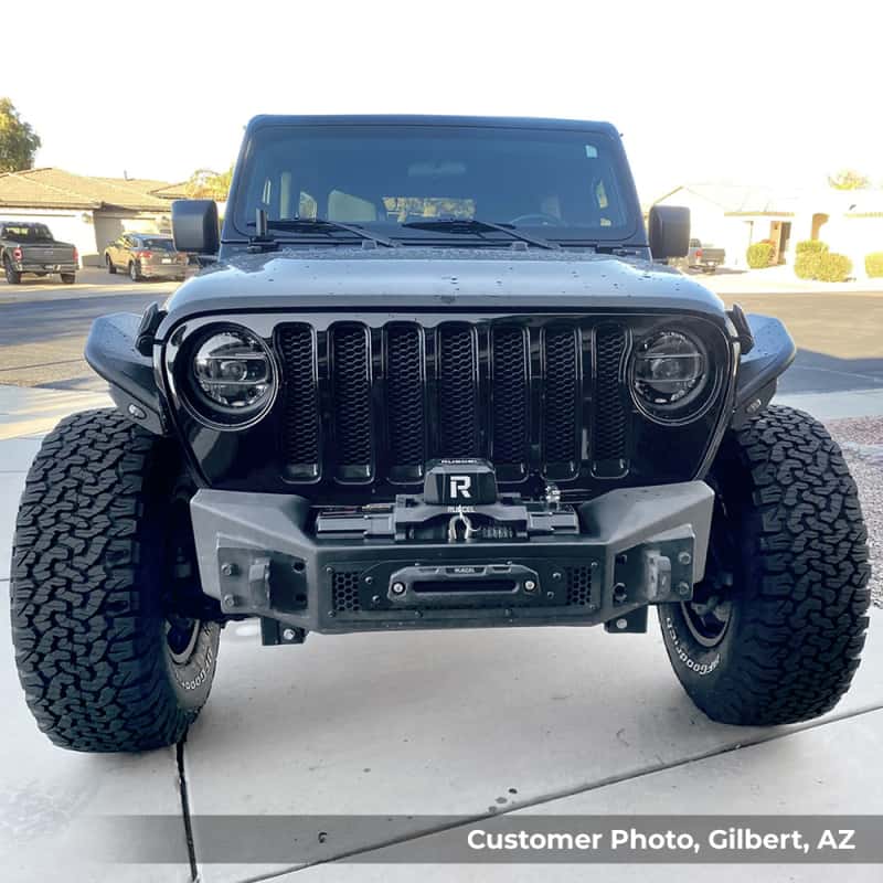 Go Rhino — Go Rhino 07-20 Jeep Wrangler JL/JLU/JK/JKU/Gladiator JT Rockline Front Stubby Bumper
Rockline Bumper (F) - view 7