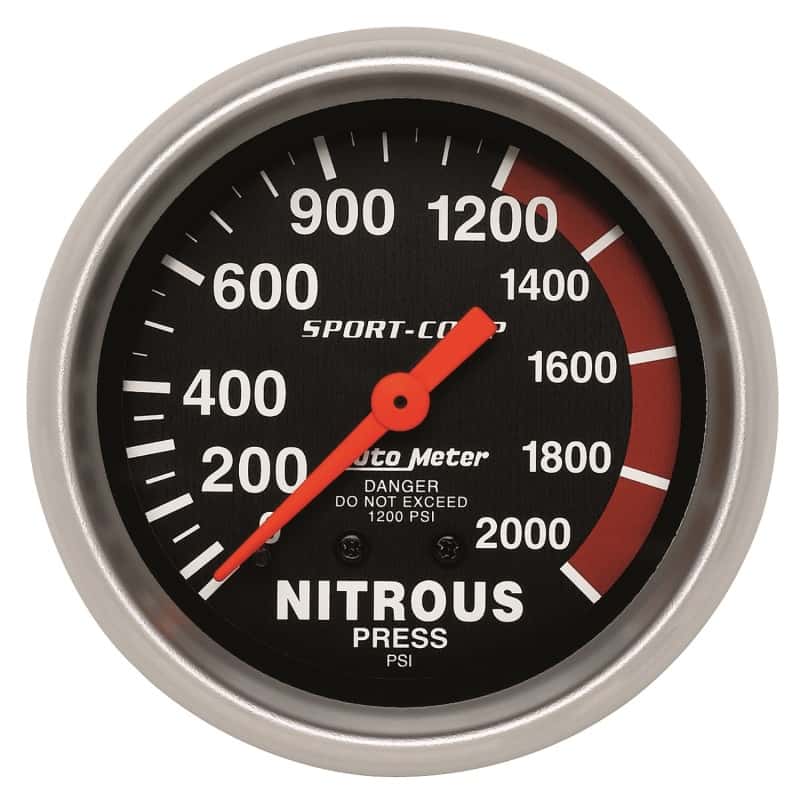 AutoMeter — Autometer 2-5/8in 0-2000 PSI Mechanical Nitrous Pressure Sport-Comp Gauge
2-5/8" NITROUS, 0-20 - view 1