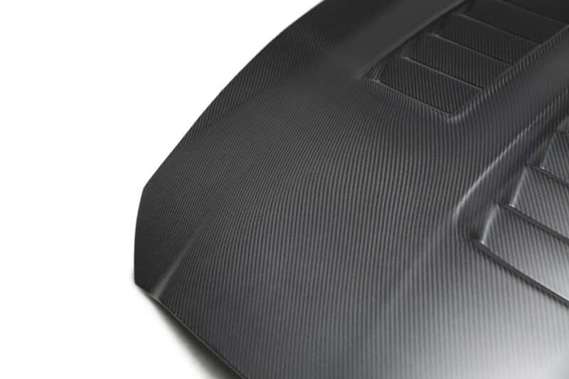 Anderson Composites — Anderson Composites 15-19 Ford Mustang Shelby GT350 Type-CR Double Sided Carbon Fiber Hood - view 5