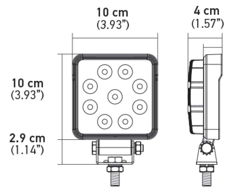 Hella — Hella ValueFit Work Light 4SQ 1.0 LED MV LR LT
Work lamp LED Blstr - view 3