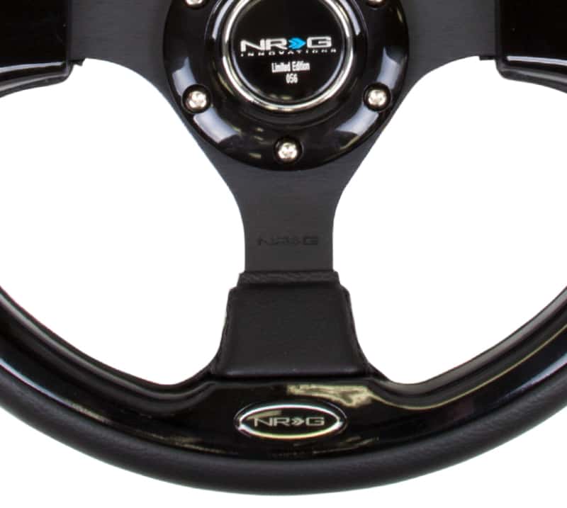 NRG — NRG Reinforced Steering Wheel (320mm) Blk w/Gloss Black Trim - view 4