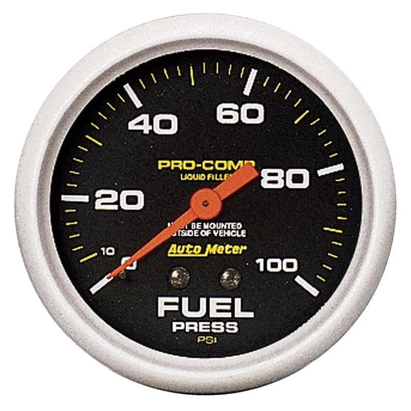 AutoMeter — Autometer Liquid Filled Mechanical 2-5/8inch 100 PSI Fuel Pressure Gauge
2-5/8" FUEL PRESS, 0 - view 1