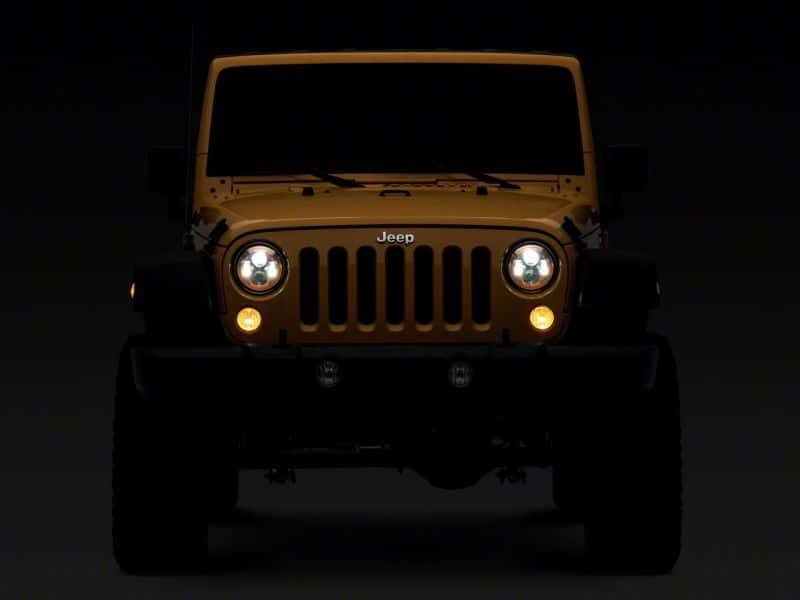 Raxiom — Raxiom 07-18 Jeep Wrangler JK 7-In LED Headlights Orange Housing- Clear Lens
Headlights - view 8