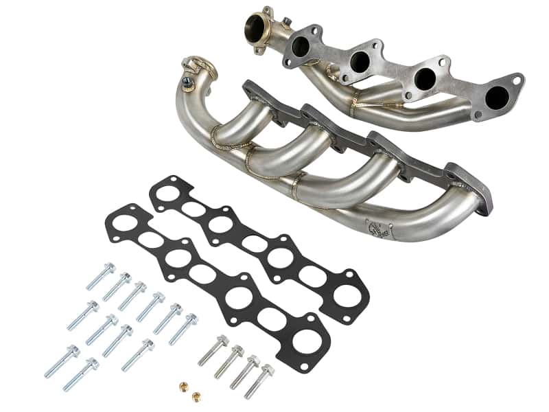 aFe — aFe Twisted Steel 1.75-2in 304 SS Headers 03-07 Ford Diesel Trucks V8-6.0L (td)
Shorty Headers - view 2