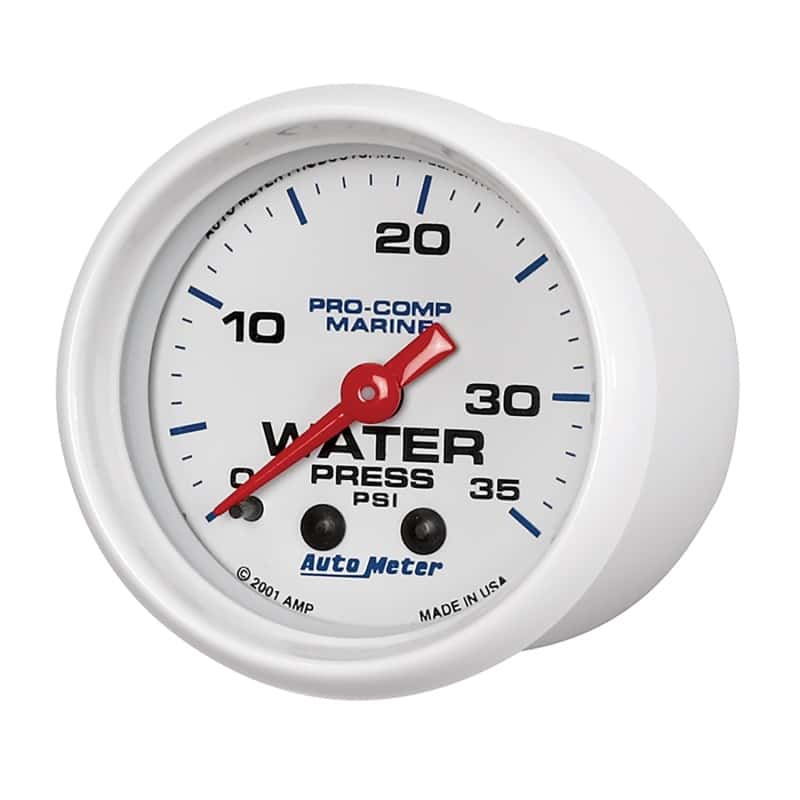 AutoMeter — Autometer Marine White 2-1/16in 35 PSI Mechanical Water Pressure Gauge
GA 2" WP 35PSI M MW - view 5