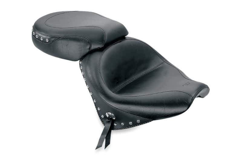 Mustang Motorcycle — Mustang 02-09 Honda VTX1300 Retro, S & T Wide Touring 2PC Seat w/Studs - Black - view 1