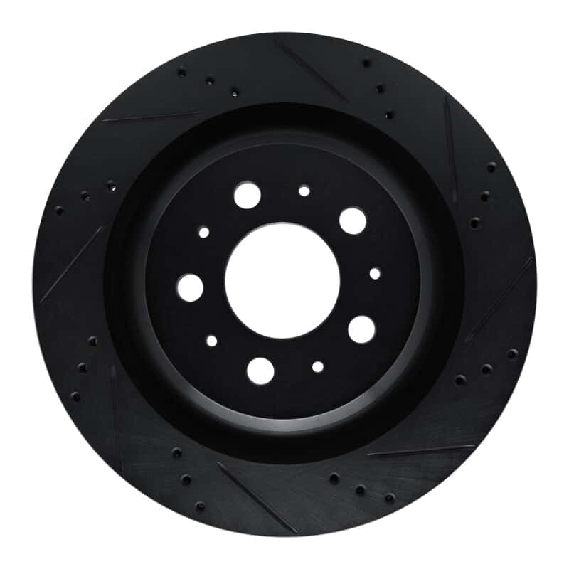 R1 Concepts — R1 2017-2025 Tesla Model 3 Rear Right Drilled & Slotted Black Brake Rotor
R1 Brake Rotor Drill - view 1