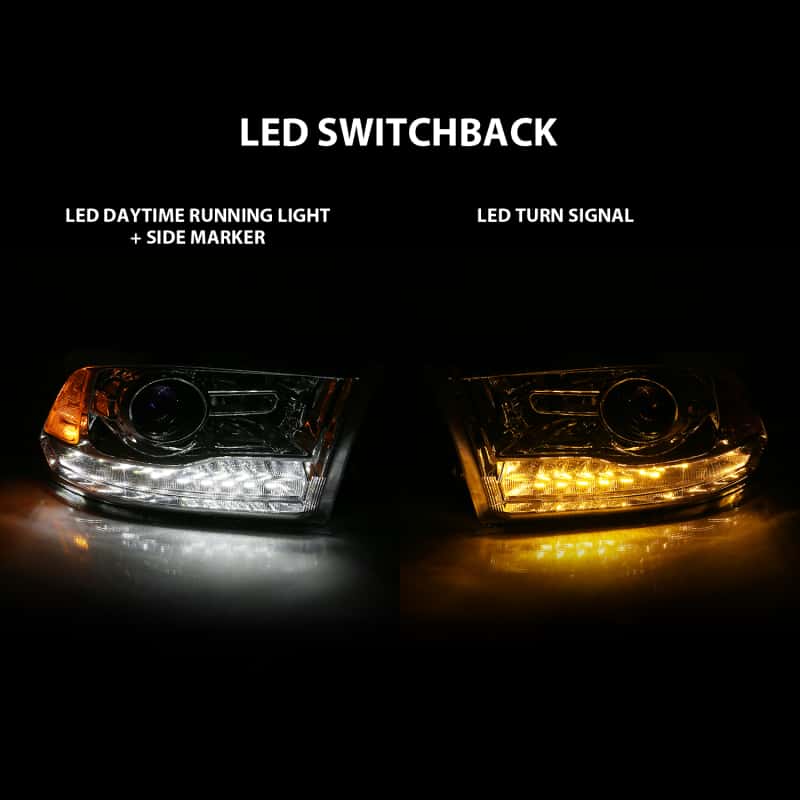 ANZO — ANZO 2009-2018 Dodge Ram 1500 Projector Plank Style Switchback H.L Halo Chrome Amber (OE Style)
Projector Headlights
Head Light Set - view 11
