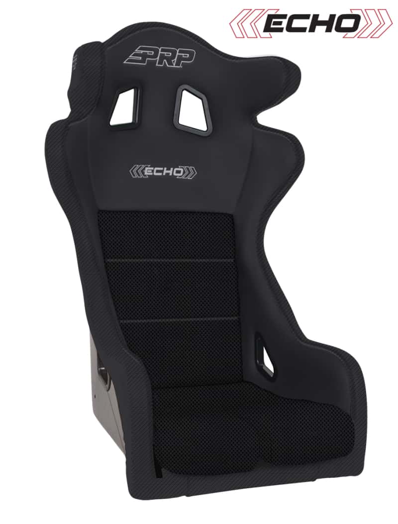 PRP Seats — PRP Echo Composite Seat- Black (PRP Black Outline/Delta Black- Black Stitching) - view 1