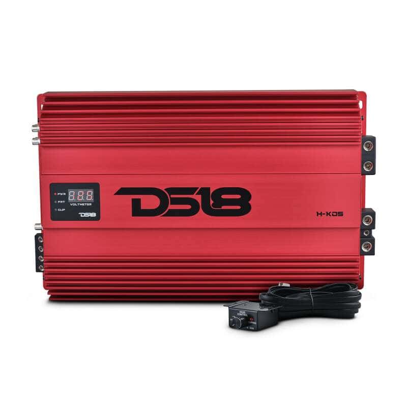 DS18 — DS18 1-Channel Amp 9200 Burst/0.5ohm 5000/1ohm 3500/2ohm 2200/4ohm Watts RMS w/ Voltmeter Red - view 5