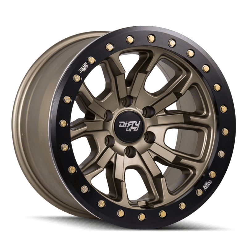 Dirty Life — Dirty Life 9303 DT-1 17x9 / 5x127 BP / -12mm Offset / 78.1mm Hub Satin Gold Wheel - Sim. Beadlock
DIRTY LIFE 9303 - view 1
