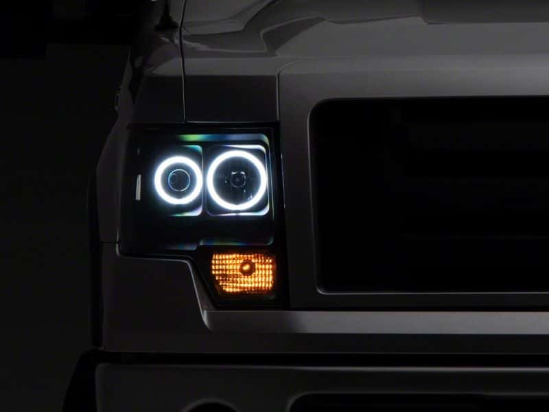 Raxiom — Raxiom 09-14 Ford F-150 Super White LED Halo Projector Headlights- Blk Housing (Clear Lens)
Headlights - view 2