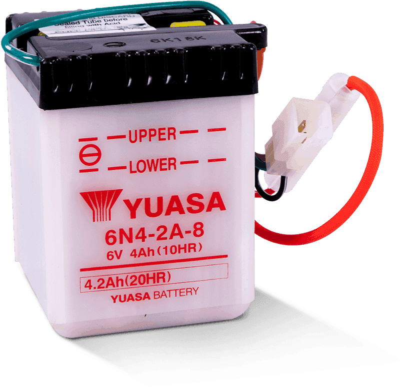 Yuasa Battery — Yuasa 6N4-2A-8 Conventional 6-Volt Battery - view 2