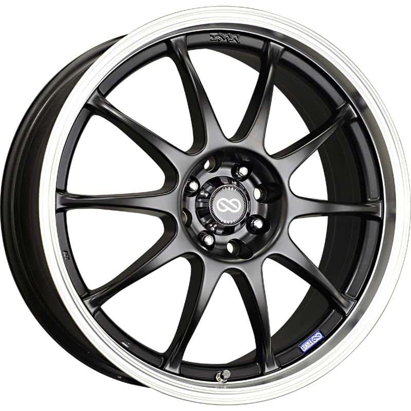 Enkei — Enkei J10 15x6.5 5x100/114.3 38mm Offset 72.62mm Bore Dia Matte Black w/ Machined Lip Wheel - view 2
