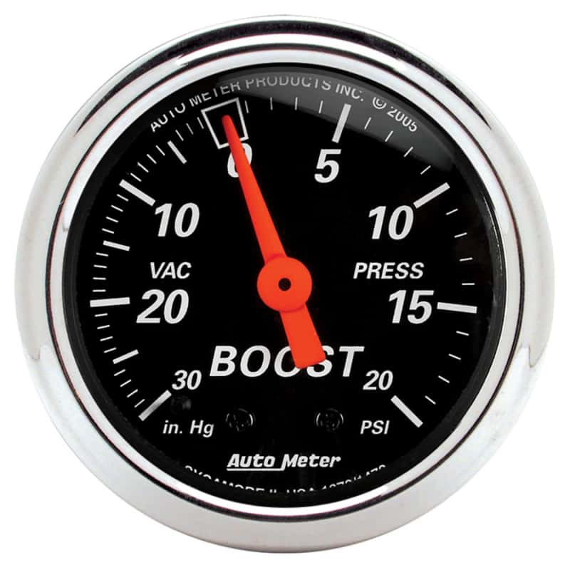 AutoMeter — Autometer Designer 2-1/16in Mechanical 30 In Hg-Vac / 20 PSI Vacuum/Boost Gauge
GA 2" BOOST MECH DB - view 1