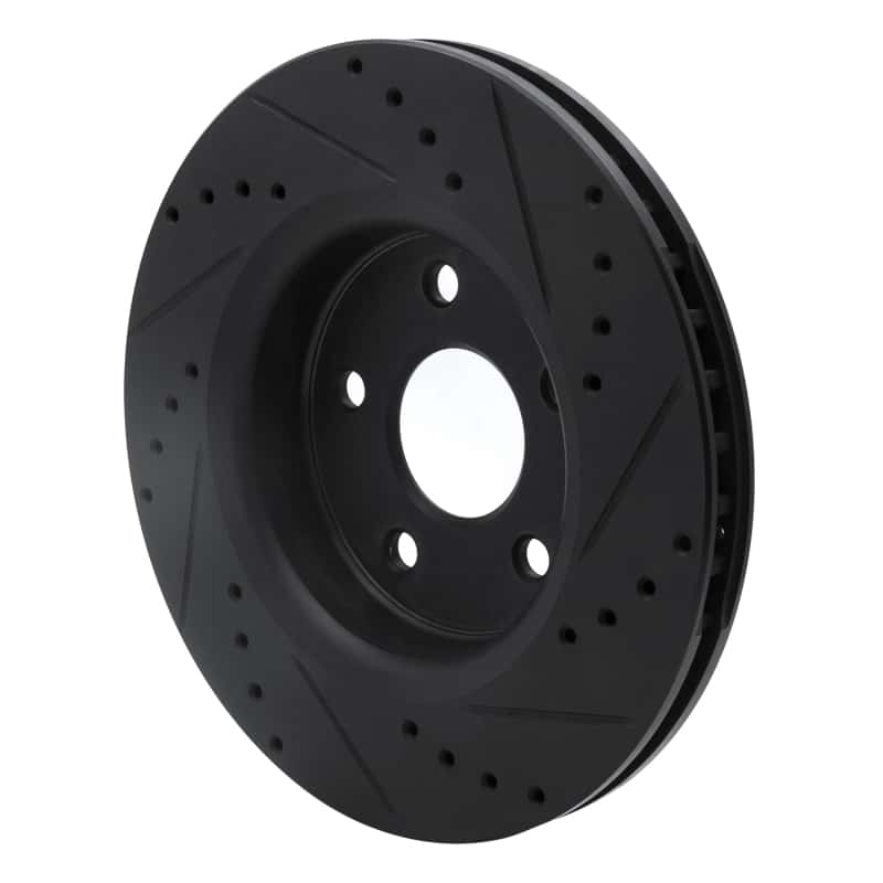 R1 Concepts — R1 05-10 Jeep Commander Front Left Drilled & Slotted Black Brake Rotor
R1 Brake Rotor Drill - view 4