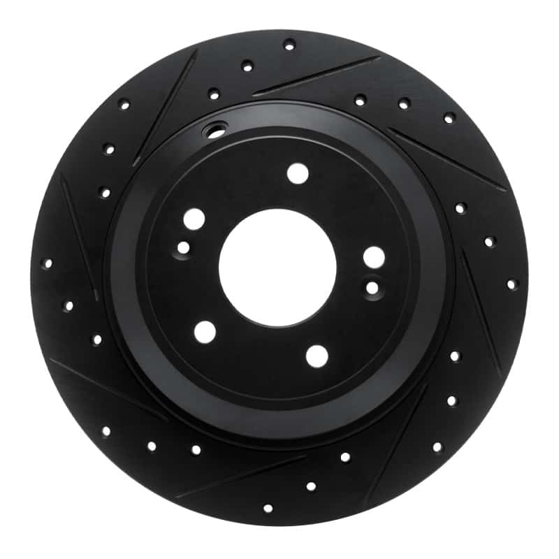 R1 Concepts — R1 18-23 Genesis G70 Rear Left Drilled & Slotted Black Brake Rotor
R1 Brake Rotor Drill - view 1