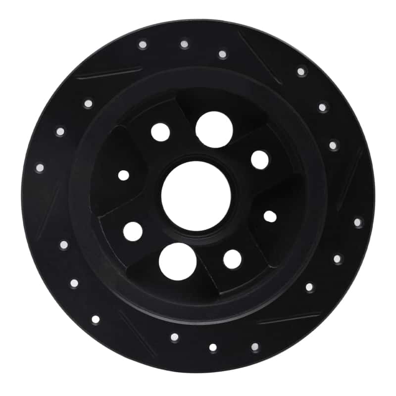 R1 Concepts — R1 86-89 Acura Integra Rear Left Drilled & Slotted Black Brake Rotor
R1 Brake Rotor Drill - view 5