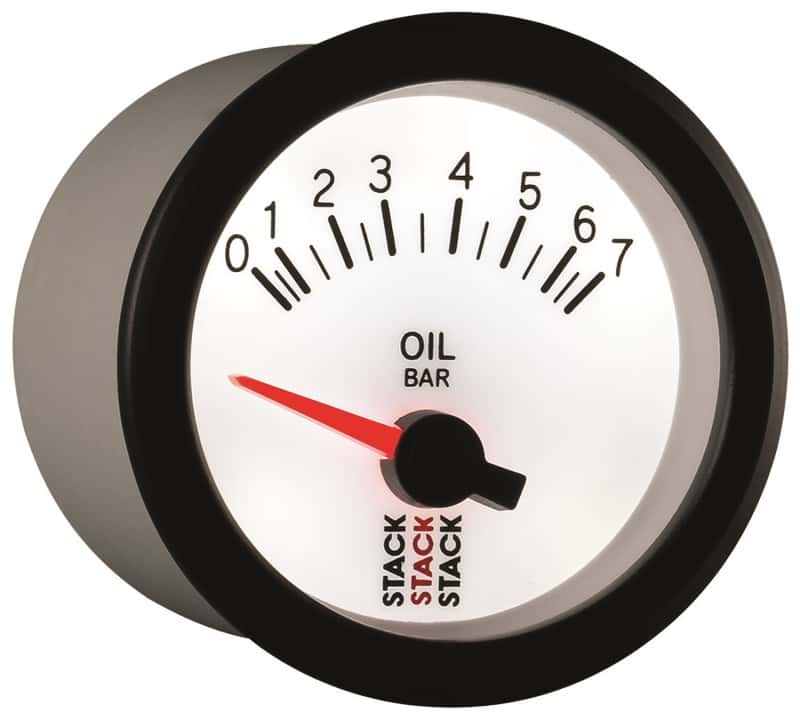 AutoMeter — Autometer Stack 52mm 0-7 Bar M10 Male Electric Oil Pressure Gauge - White
Ga OilP Elec Wt 7Bar - view 6