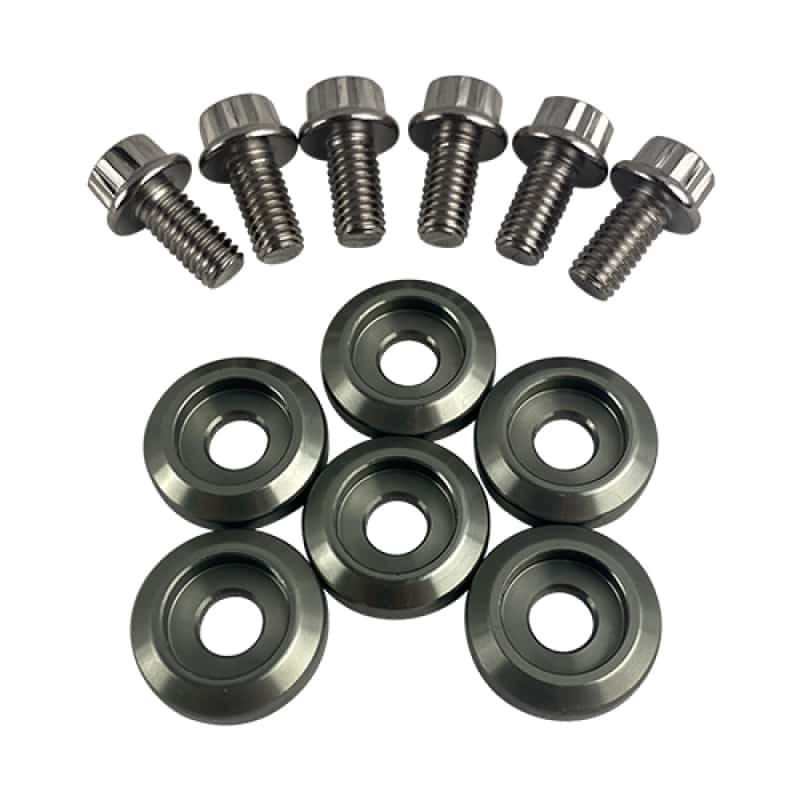 BLOX Racing — BLOX Racing New Fender Washers Kit M6 12pt - 6pc Large Diameter Gun Metal - view 1