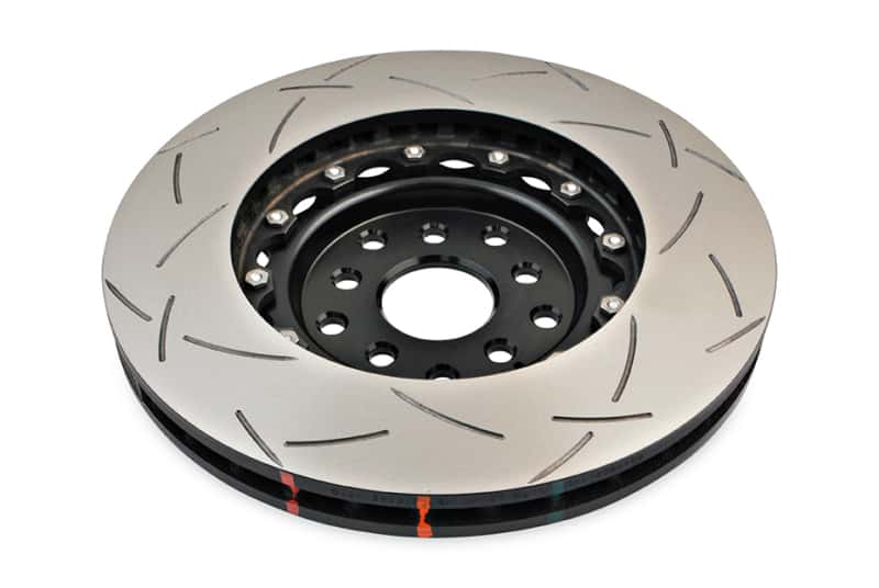 DBA — DBA 04-07 STi/2017 BRZ w/Perf. Pkg. 10 Hole Front Slotted 5000 Series 2/PC Rotor Assembled w/Blk Hat
T3 5000 Series Rotor
Brake Rotor - view 2