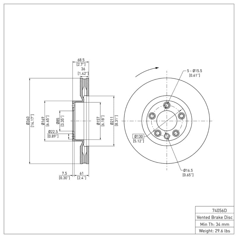 DFC — DFC 11-18 Porsche Cayenne Right Front GeoSPEC Coated Rotor
DFC Brake Rotor - view 6