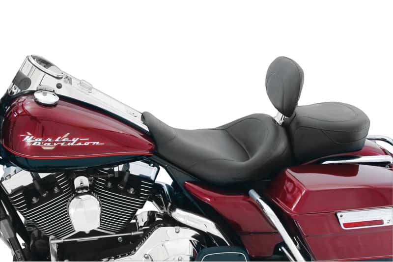 Mustang Motorcycle — Mustang 97-07 Harley Rd King, 06-07 Str Glide, 00-05 Eagle Std Solo Seat W/Driver Backrest - Black - view 1
