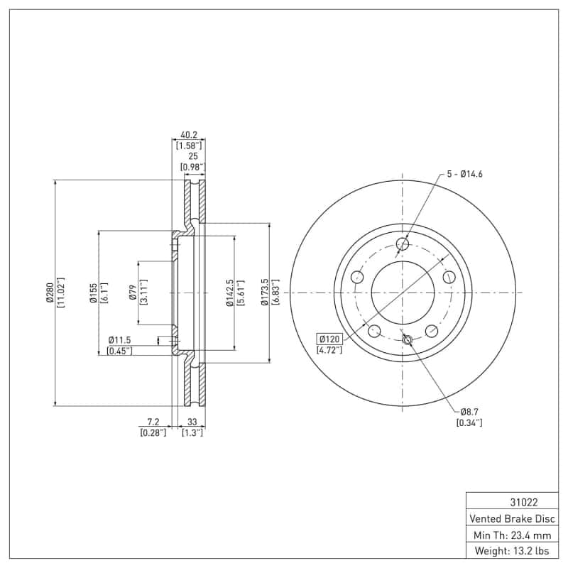 DFC — DFC 88-91 BMW M3 Front GeoSPEC Coated Rotor
DFC Brake Rotor - view 6