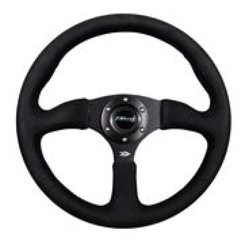 NRG — NRG Reinforced Steering Wheel (350mm / 2.5in. Deep)Blk Alcantara Comfort Grip w/4mm Matte Blk Spokes - view 4