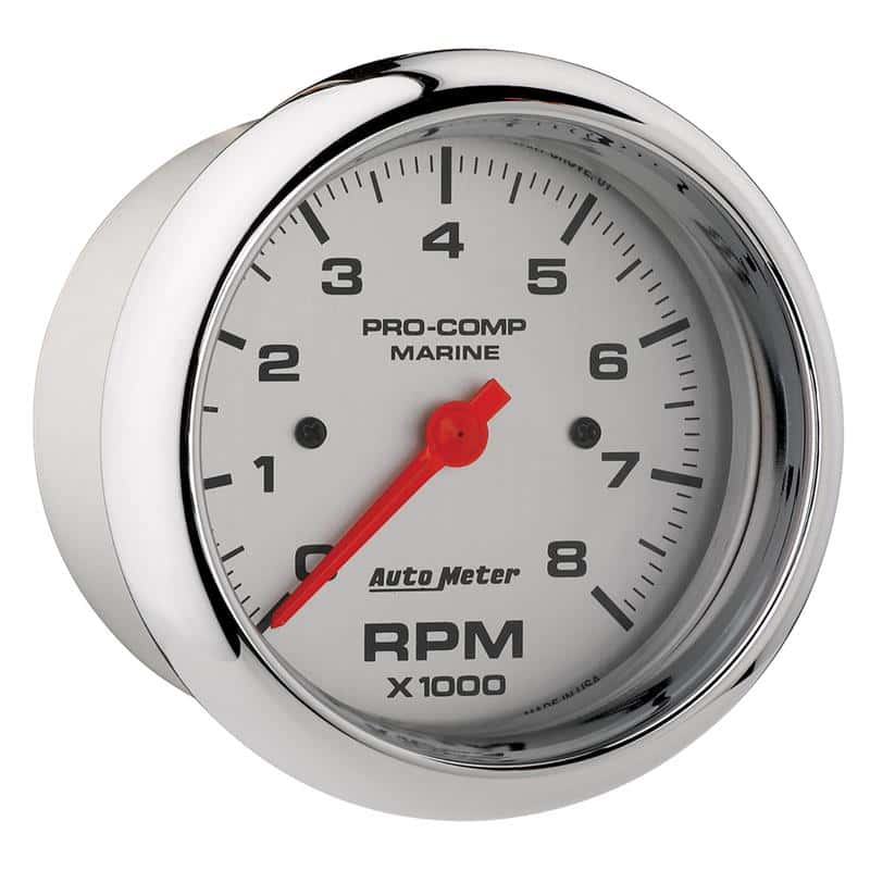 AutoMeter — Autometer Marine Chrome Ultra-Lite 3-3/8in 8k RPM Tachometer Gauge
3.4" TACH 8KRPM MC - view 4