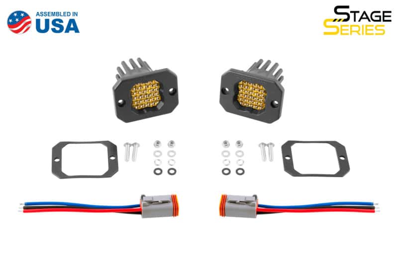 Diode Dynamics — Diode Dynamics Stage Series C1 LED Pod Sport - Yellow Flood Flush ABL (Pair) - view 5
