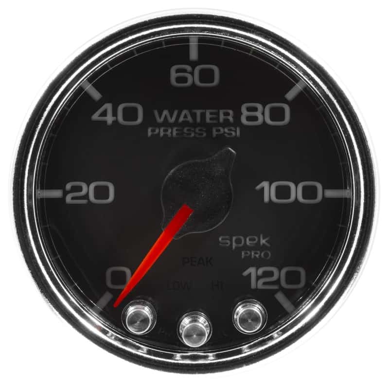AutoMeter — Autometer Spek-Pro Gauge Water Press 2 1/16in 120psi Stepper Motor W/Peak & Warn Blk/Chrm
GA 2" WP 120 BCC SPK - view 3
