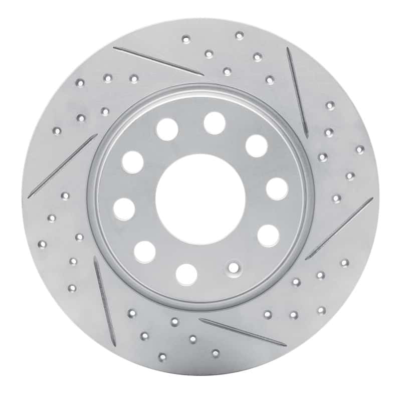 R1 Concepts — R1 05-25 Audi A3 Sportback E-Tron Rear Right Drilled & Slotted Geo-Carbon Rotor - view 1