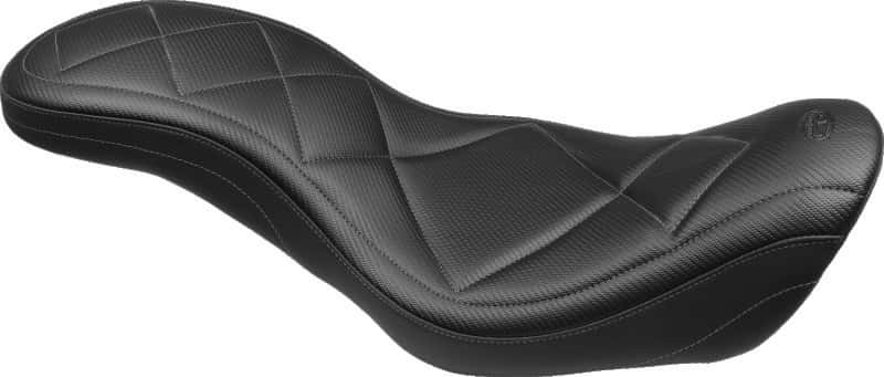 Mustang Motorcycle — Mustang 06-17 Harley Dyna Super Tripper 1PC Seat Carbon - Black - view 1