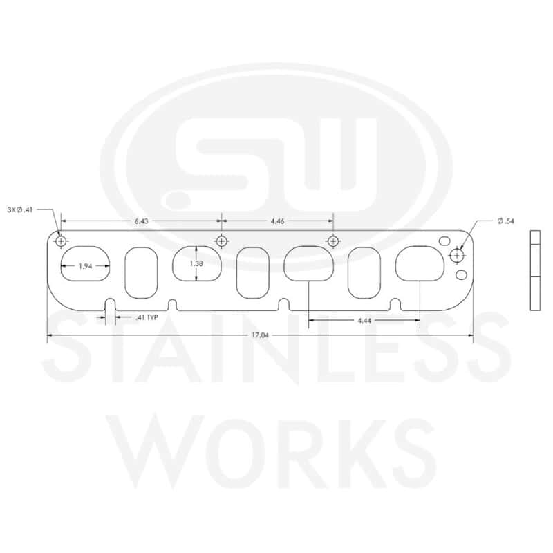 Stainless Works — Stainless Works Hemi 5.7L/6.1L/6.4L D-Port Shaped Header 304SS Exhaust Flanges 1-3/4in Primaries
Header Flange
HFJP61175
 - view 3