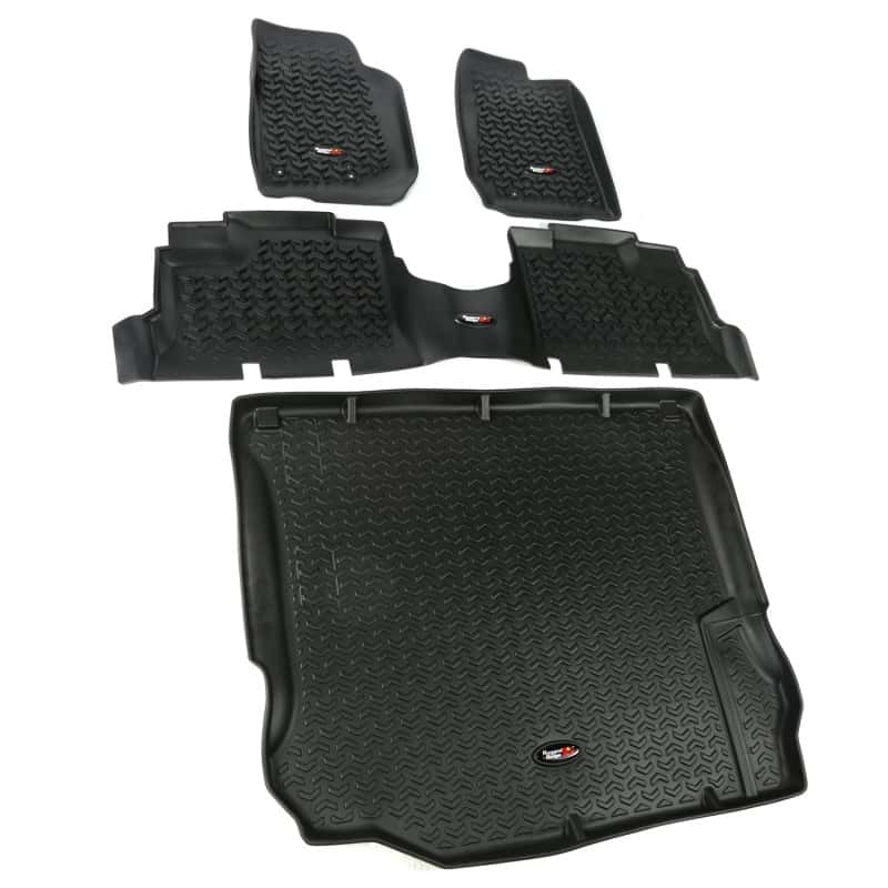 Rugged Ridge — Rugged Ridge Floor Liner Front/Rear/Cargo Black 2011-2018 Jeep Wrangler Unlimited JK 4 Dr
OFFROAD_FLOORLINERS
Floor Mat Set - view 1