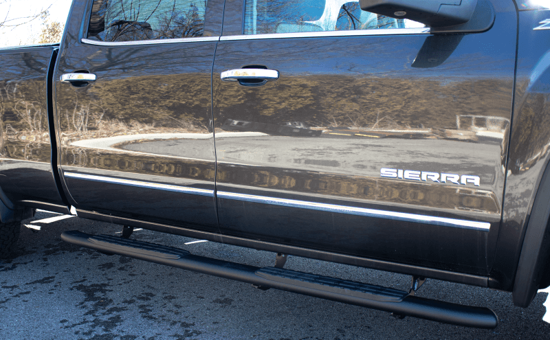 Fishbone Offroad — Fishbone Offroad 07-18 Chevrolet Silverado 1500/2500/3500 Crew Cab Oval Side Steps - Black Textured - view 2