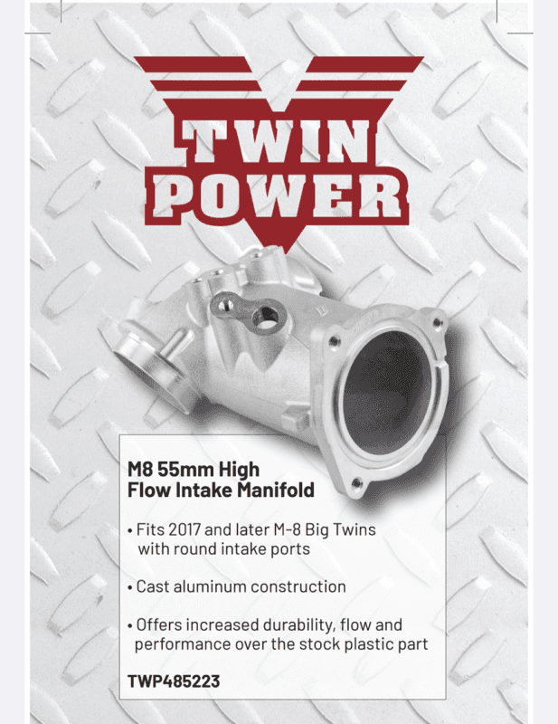 TwinPower — Twin Power 55mm Aluminum High Flow Intake Manifold for 2017+ M8 - view 1