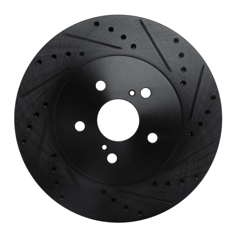 R1 Concepts — R1 04-09 Lexus RX350 Front Right Drilled & Slotted Black Brake Rotor
R1 Brake Rotor Drill - view 1