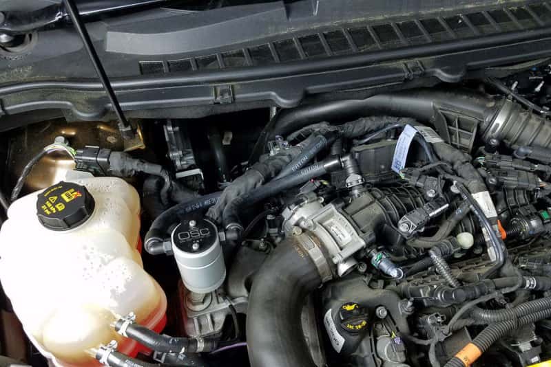 J&L — J&L 2015-2024 Ford Edge Sport/ST Passenger Side Oil Separator 3.0 - Clear Anodized
Oil Separator - view 1