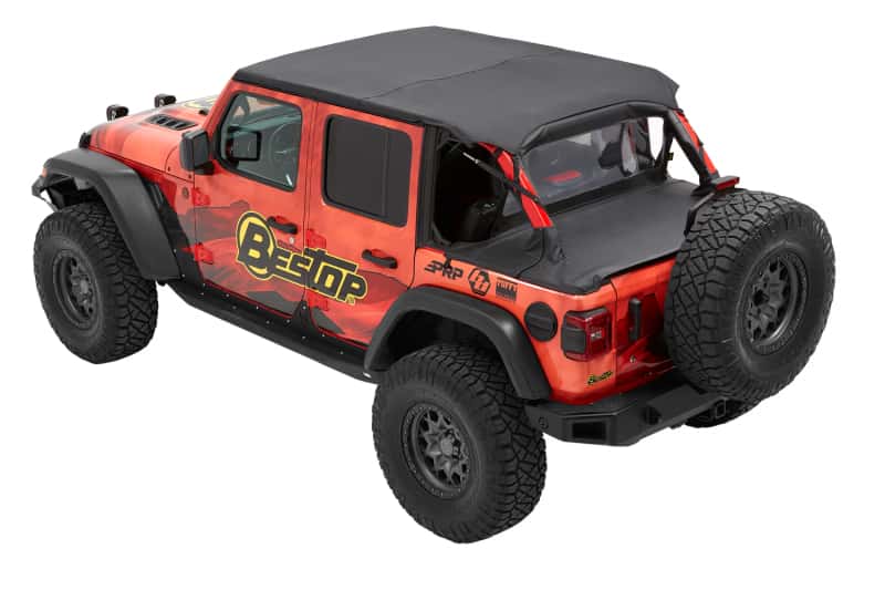 Bestop — Bestop 18-26 Jeep Wrangler JL 4-Door Header Safari Cable Style Bikini (Black Diamond)
Safari Cable Bikini - view 1