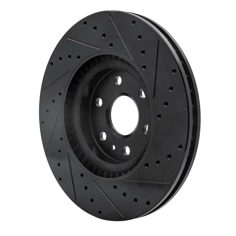 R1 Concepts — R1 10-16 Cadillac SRX Front Left Drilled & Slotted Black Brake Rotor
R1 Brake Rotor Drill - view 4