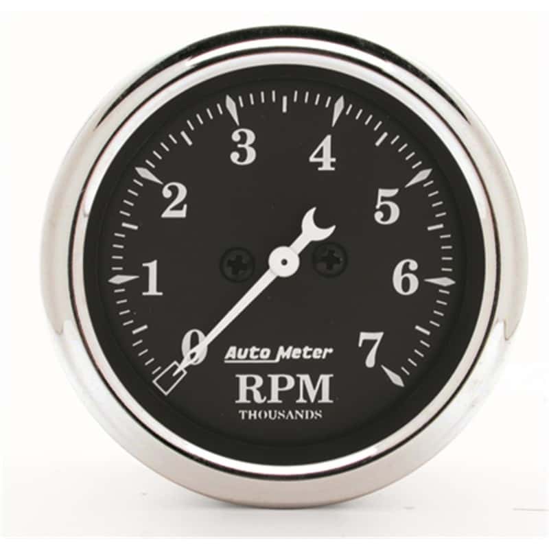 AutoMeter — AutoMeter Gauge Tachometer 2-1/16in. 7K RPM In-Dash Old Tyme Black
2" TACH, 7,000 RPM, - view 2