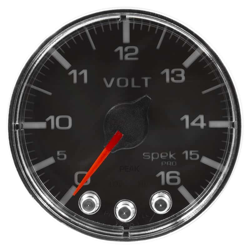AutoMeter — Autometer Spek-Pro Gauge Voltmeter 2 1/16in 16V Stepper Motor W/Peak & Warn Blk/Chrm
GA 2" VOLT BFC SPEK - view 2