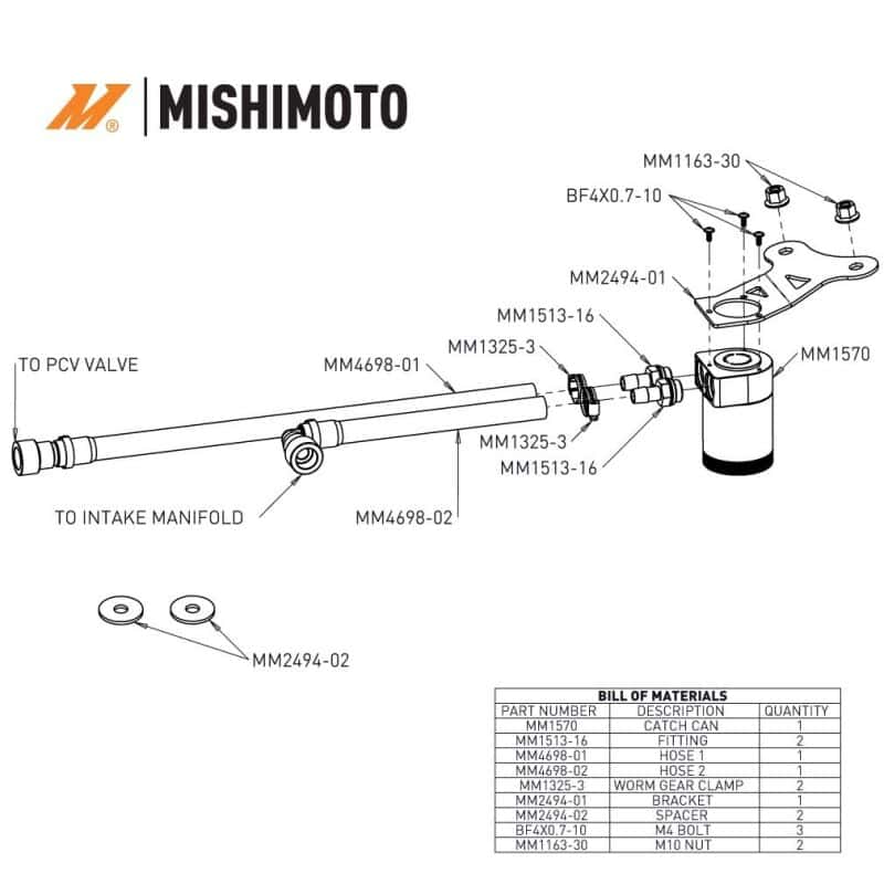 Mishimoto — Mishimoto 2024+ Ford Mustang 2.3L EcoBoost Oil Catch Can PCV Side
Oil Catch Can Kit - view 2