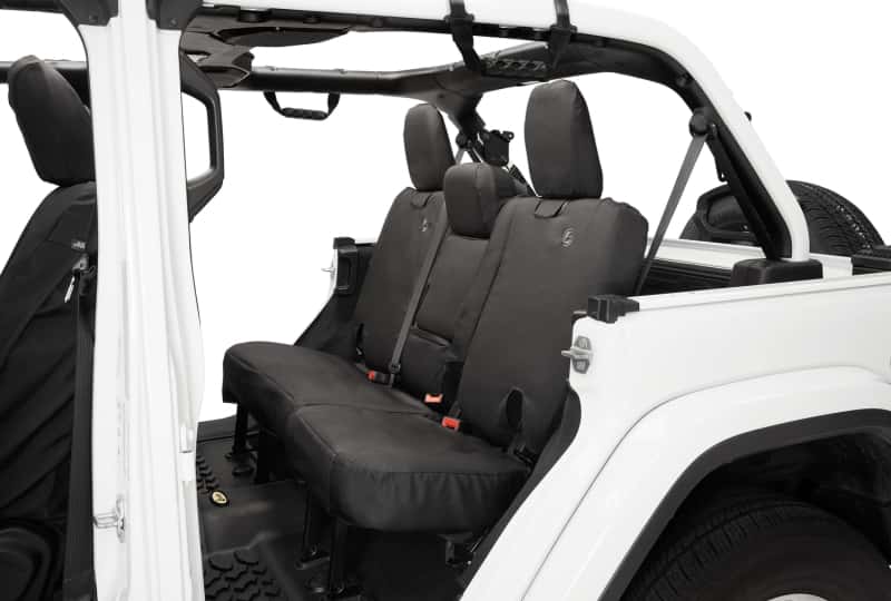 Bestop — Bestop 18-23 Jeep Wrangler JL 4-Door Exc. 4Xe Rear W/ Fold Down Arm Rest Seat Covers (Black Diamond) - view 1